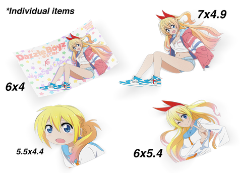 90s Chitoge Stickers/ Kisscuts